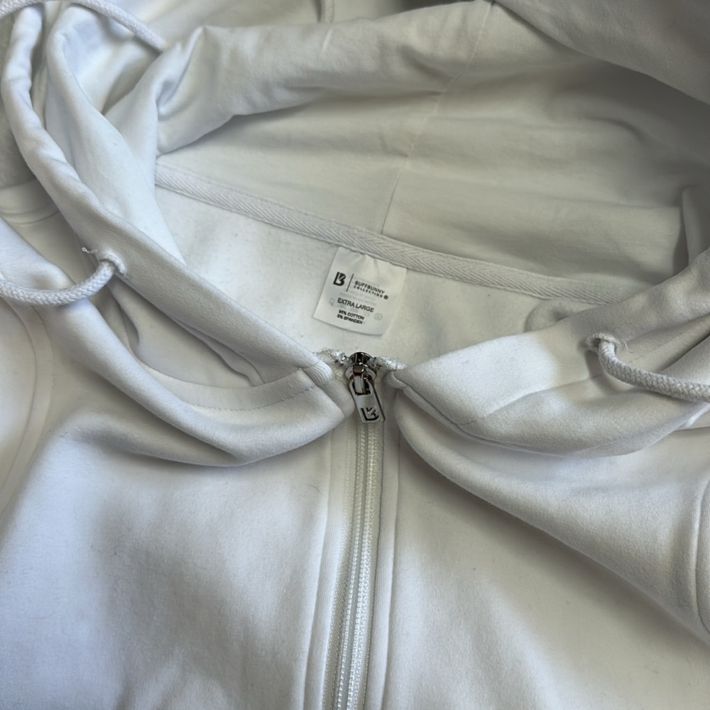 Buffbunny Cloud Zip Crop Hoodie White - Picture 3 of 3